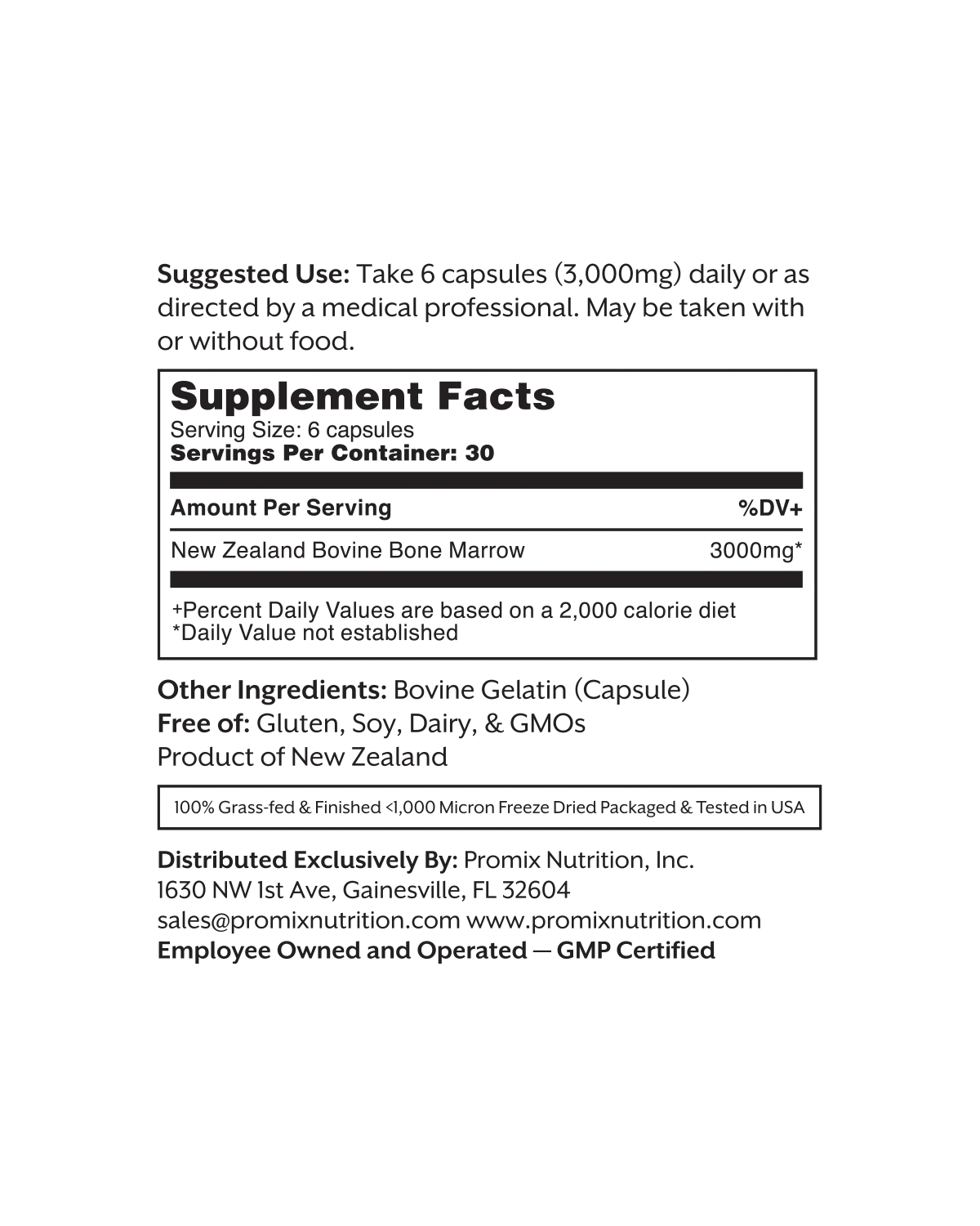 Promix Raw Bone Marrow Capsules - Image 3
